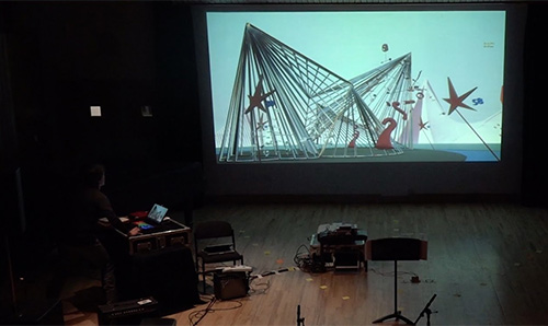 Computer generated graphics on a projection screen