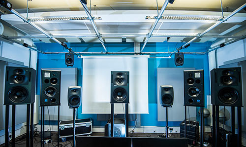 Speakers in studio one